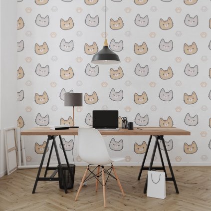 tapeta mockup of the wallpaper behind a neat and modern desk 2702 el1 (3)