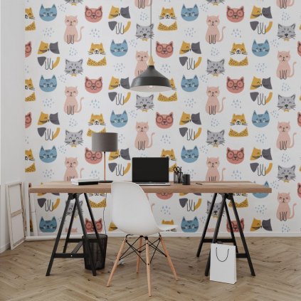 tapeta mockup of the wallpaper behind a neat and modern desk 2702 el1 (13)