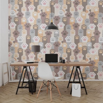 tapeta mockup of the wallpaper behind a neat and modern desk 2702 el1 (2)
