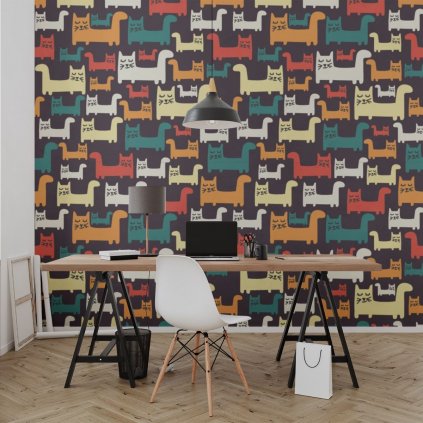 tapeta mockup of the wallpaper behind a neat and modern desk 2702 el1