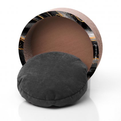 round tmave sedy marble