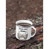 mockup of a 12 oz enamel mug with a silver rim placed on a fallen tree 30820 (13)