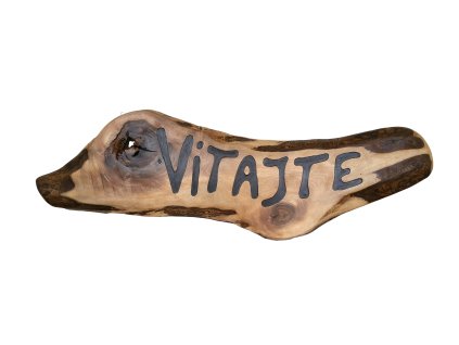 Dreveny nápis "Vítejte" ručně dělaný model B