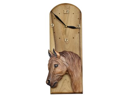 Hodiny s hlavou koně, světlé 39 x 14 cm