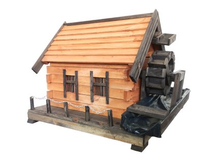 Holz-Wassermühle, Gartendeko