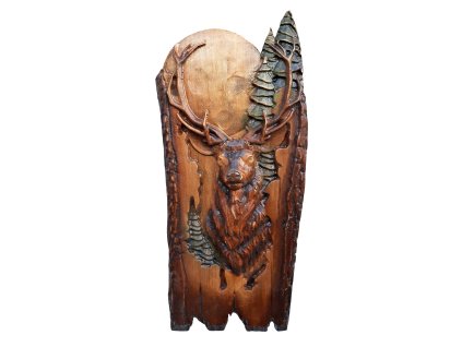 Vyřezávaný obraz jelena 48x21cm