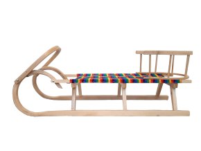 Holzschlitten mit Rückenlehne 123*37*40