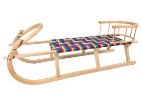 Dřevěné sáně s opěrkou PREMIUM 120 x 44 x 40