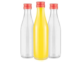 Glasflasche ROSA 200 ml mit Verschluss