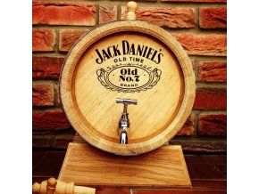 Ručně vyrobený dřevěný sud z dubu Jack Daniels s kohoutkem a podstavcem