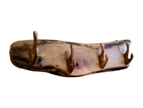 Wandmontierter Holzkleiderhaken aus Nussbaumholz