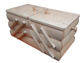 Holzschmuckkästchen ausklappbar 40x20x23 cm