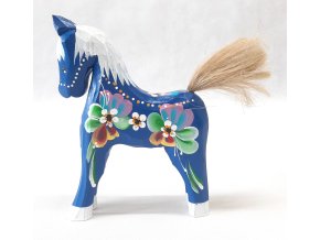 Bemalter hölzerner blauer Hengst 25x20 cm