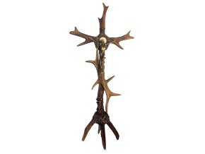 Kreuz aus Geweih mit Ständer 44x20cm