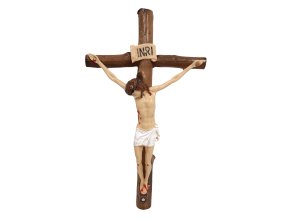 Holzkreuz mit Jesus INRI 13x22cm