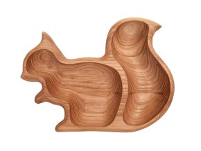 Holzservierschale - Eichhörnchen 15x20x3