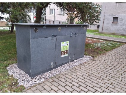 Komunitní kompostér SIVA TRIO (pro 15-22 domácností)  tříkomorový, zateplený, uzamykatelný kompostér z recyklovaného plastu
