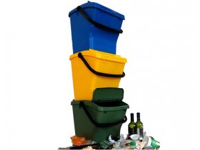 Odpadkový koš URBA PLUS 40l - sestava (žlutý, modrý, zelený)