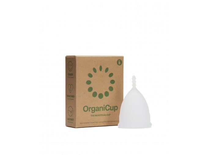 OrganiCup with box SizeB white background