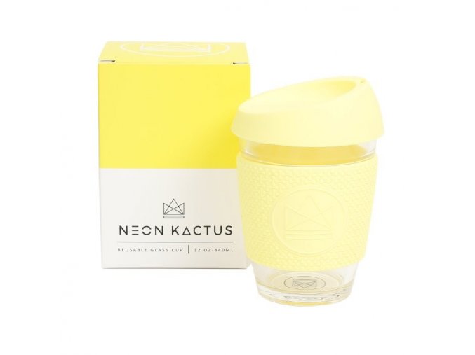 glass cup sun is shining yellow neonkactus
