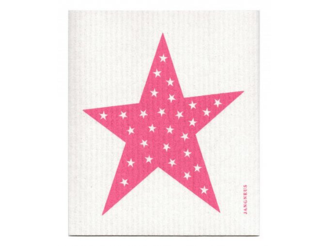 jangneus.com Pink Big Star Dishcloth LowRes