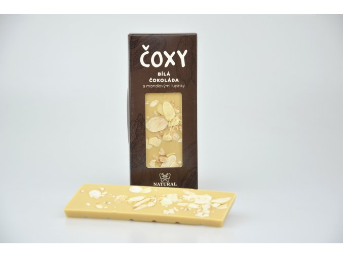 Biela čokoláda s mandlovými lupienkami a xylitolom Čoxy, Natural 50 g