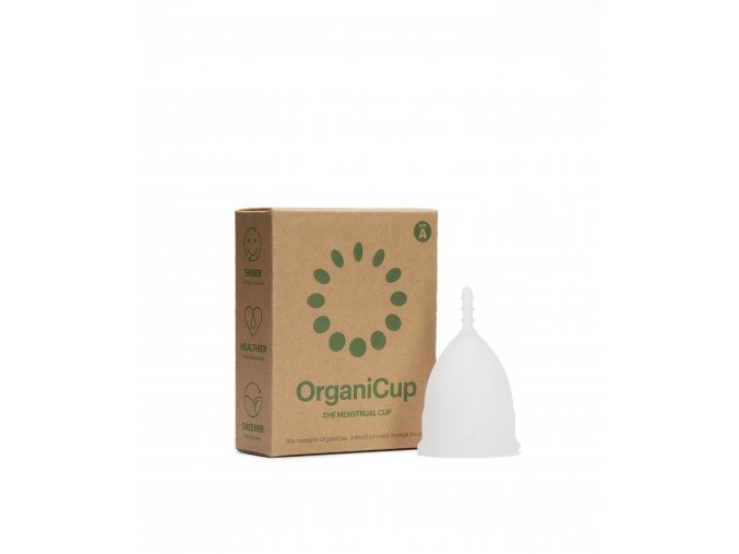 OrganiCup with box SizeA white background