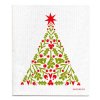 jangneus.com Red Christmas Tree Dishcloth hubka ekologicka