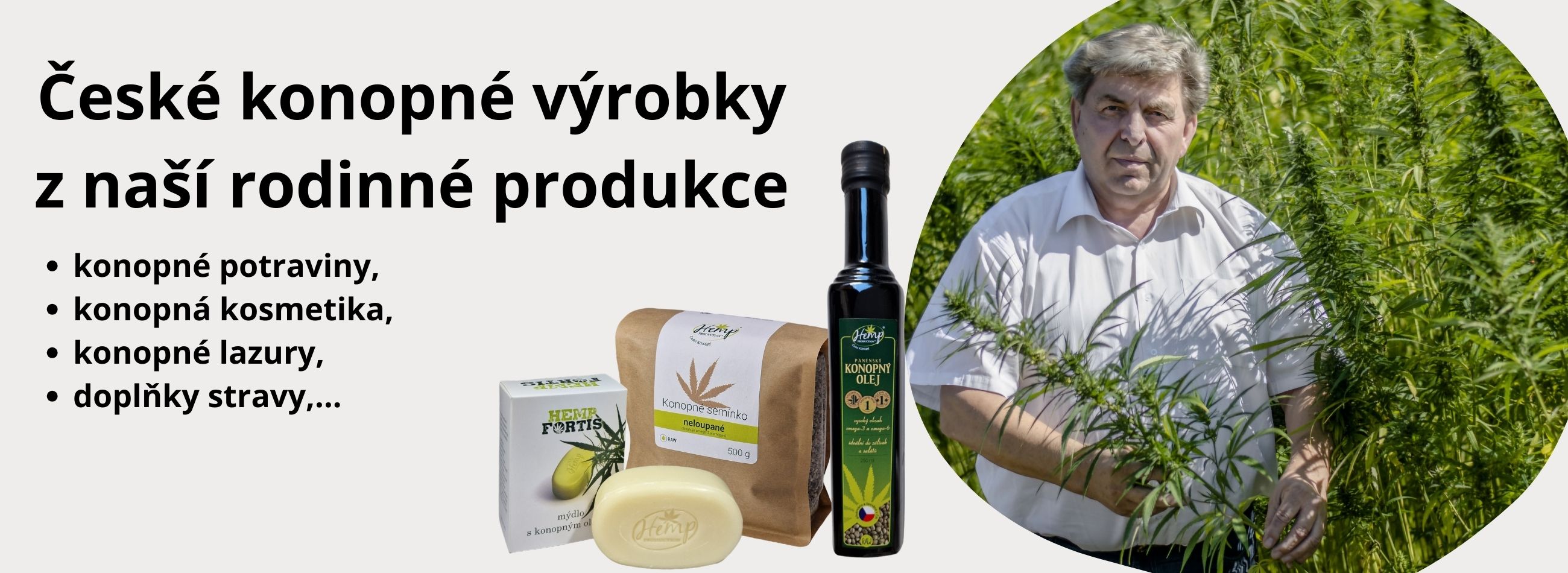 České konopné výrobky z naší rodinné produkce
