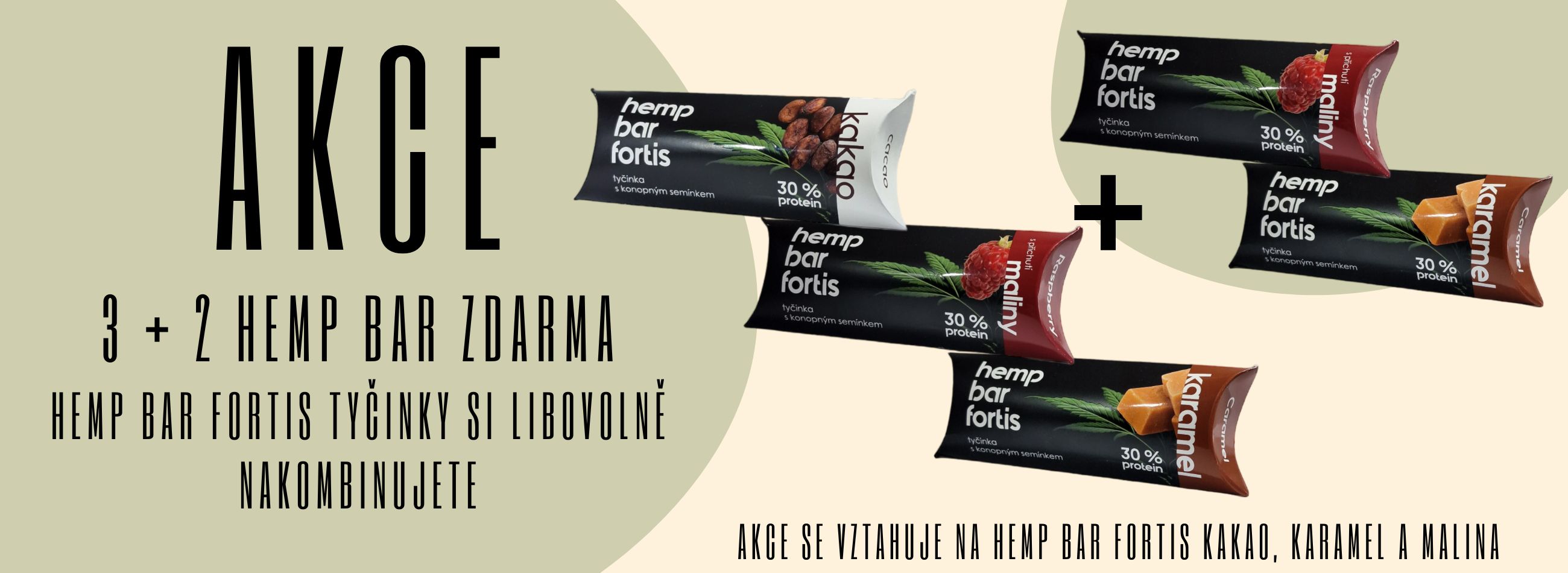 Akce 3+2 hemp bar fortis