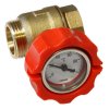 Guľový ventil s teplomerom G1 - červeny