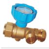 Guľový ventil s teplomerom G1,+1/2, 100ST/212F a maticou - modry
