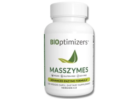 BIOptimizers MassZymes – Plnospektrální trávicí enzymy s vitamínem D3, 120 kapslí