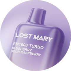 Integrovaný předplněný cartridge Lost Mary BM1000 Turbo s kvalitním e-liquidem