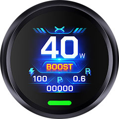 OXVA NeXLIM s barevným OLED displejem 0,85 palce zobrazujícím výkon odpor a stav baterie