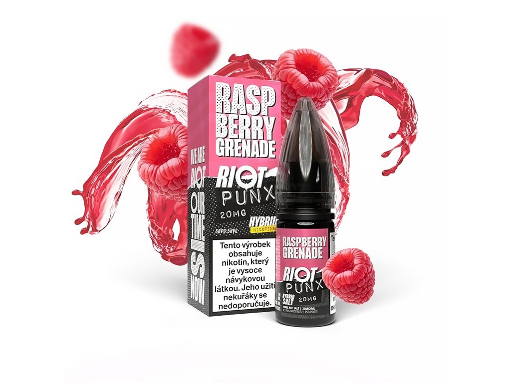 Riot SALT Hybrid - Raspberry Grenade - 20mg, produktový obrázek.