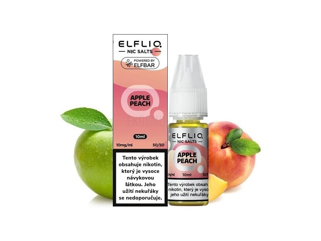 Elf Bar Elfliq - Salt e-liquid - Apple Peach - 10ml - 10mg, produktový obrázek.
