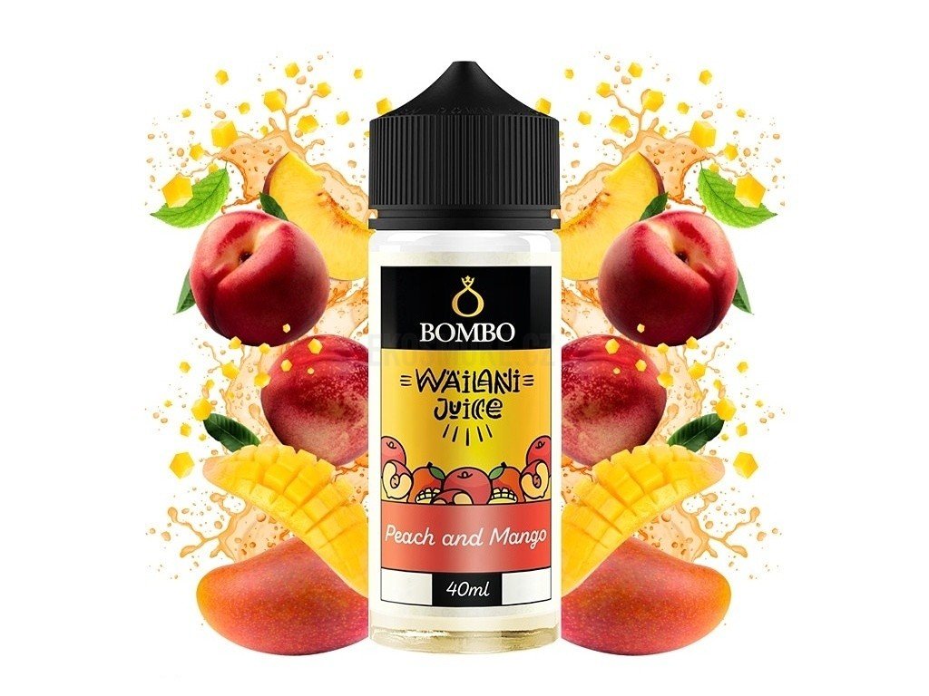 Bombo - Wailani Juice - S&V - Peach and Mango (Broskev a mango) 40ml, produktový obrázek.