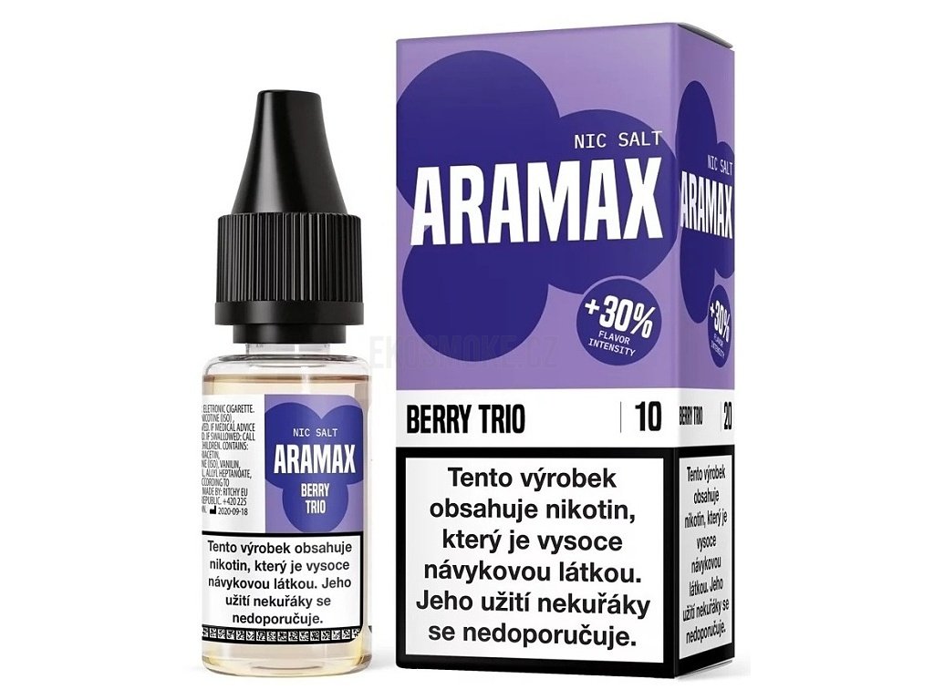 Aramax - Salt e-liquid - Berry Trio - 10ml - 10mg, produktový obrázek.