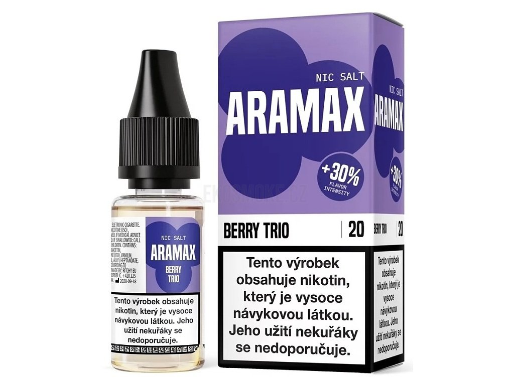 Aramax - Salt e-liquid - Berry Trio - 10ml - 20mg, produktový obrázek.