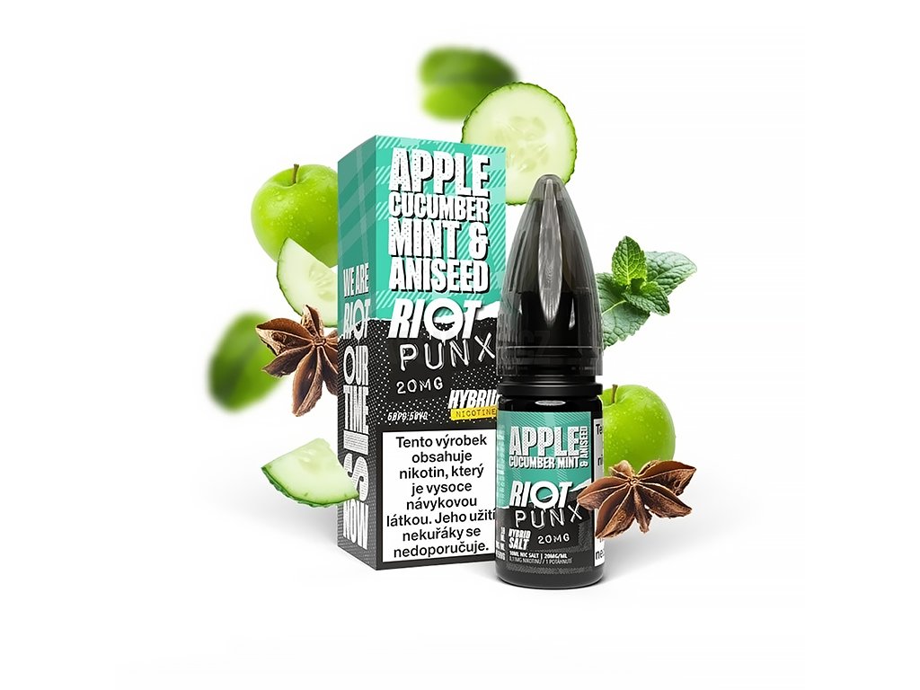 Riot SALT Hybrid - Apple Cucumber Mint & Aniseed - 20mg, produktový obrázek.