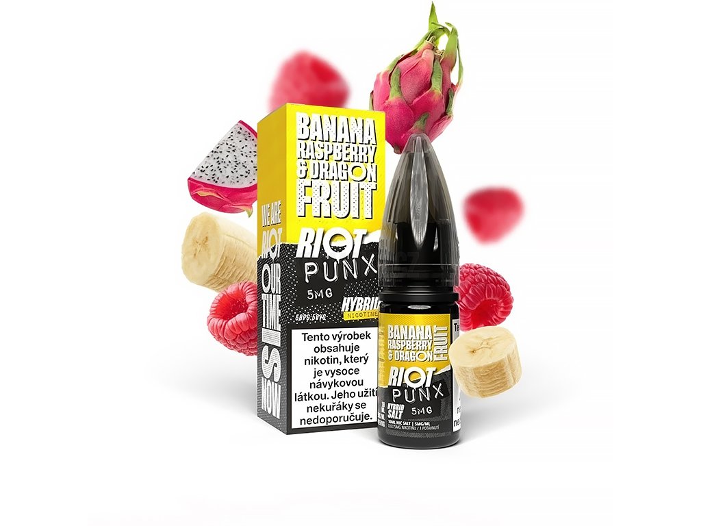 Riot SALT Hybrid - Banana Raspberry & Dragon Fruit - 5mg, produktový obrázek.