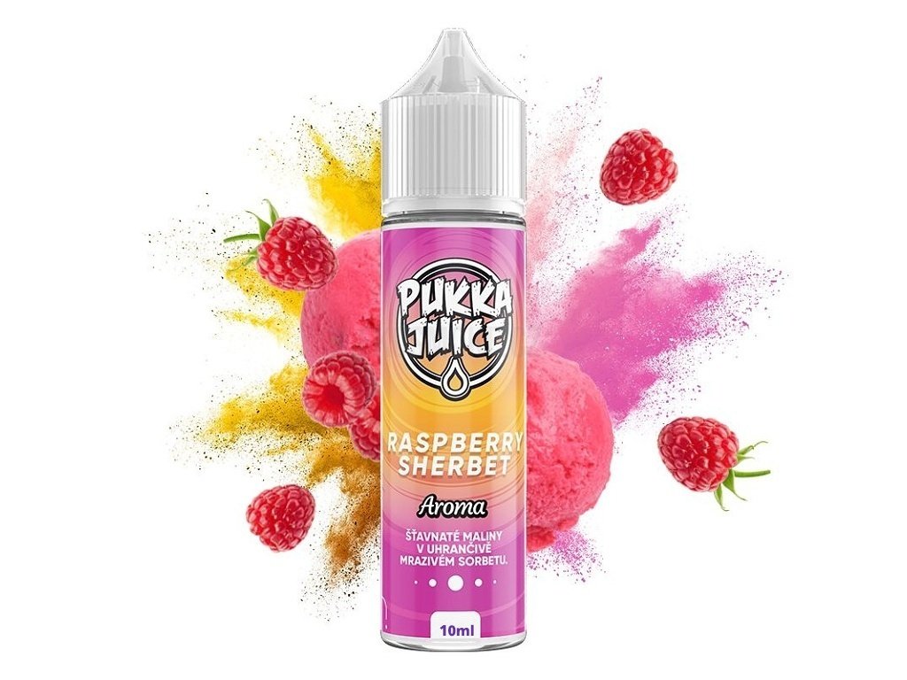 Pukka Juice - Shake & Vape - Raspberry Sherbet - 10ml, produktový obrázek.