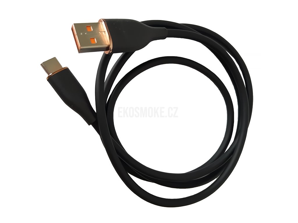 Rychlonabíjecí kabel USB-C 66W 1m černý, produktový obrázek.