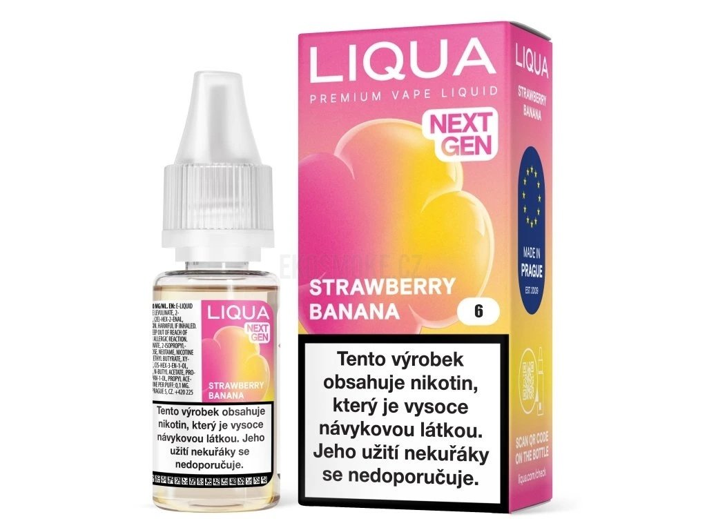 Liqua NEXT GEN - Strawberry Banana - 6mg, produktový obrázek.