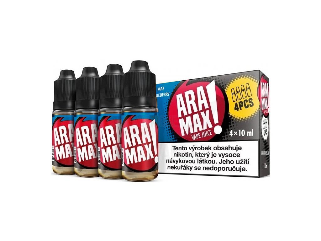 Aramax - Blueberry - 4x10ml - 3mg, produktový obrázek.