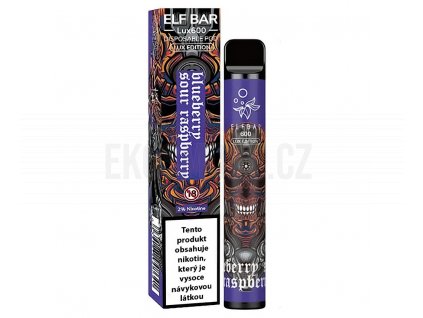 Elf Bar 600 Lux Edition - 20mg - Blueberry Sour Raspberry (Borůvka s malinou), produktový obrázek.