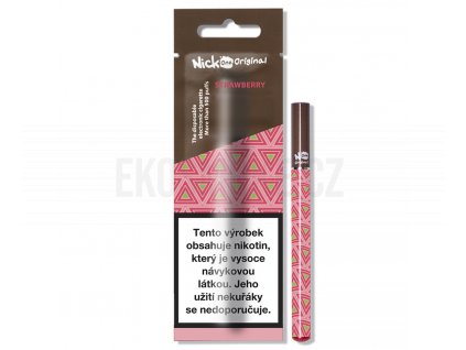 Jednorázová e-cigareta Nick One Original Strawberry 6mg, produktový obrázek.