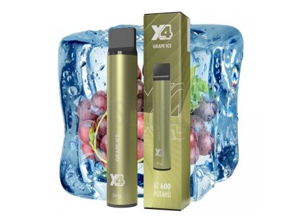 X4 Bar - 0mg - ZERO - Grape ICE (Chladivé hroznové  víno)