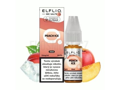 Elf Bar Elfliq - Salt e-liquid - Peach ICE - 10ml - 10mg, produktový obrázek.